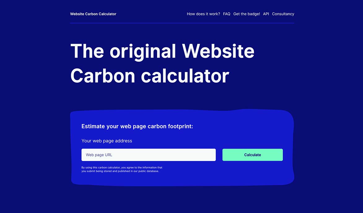 Screenshot Carbon calculator